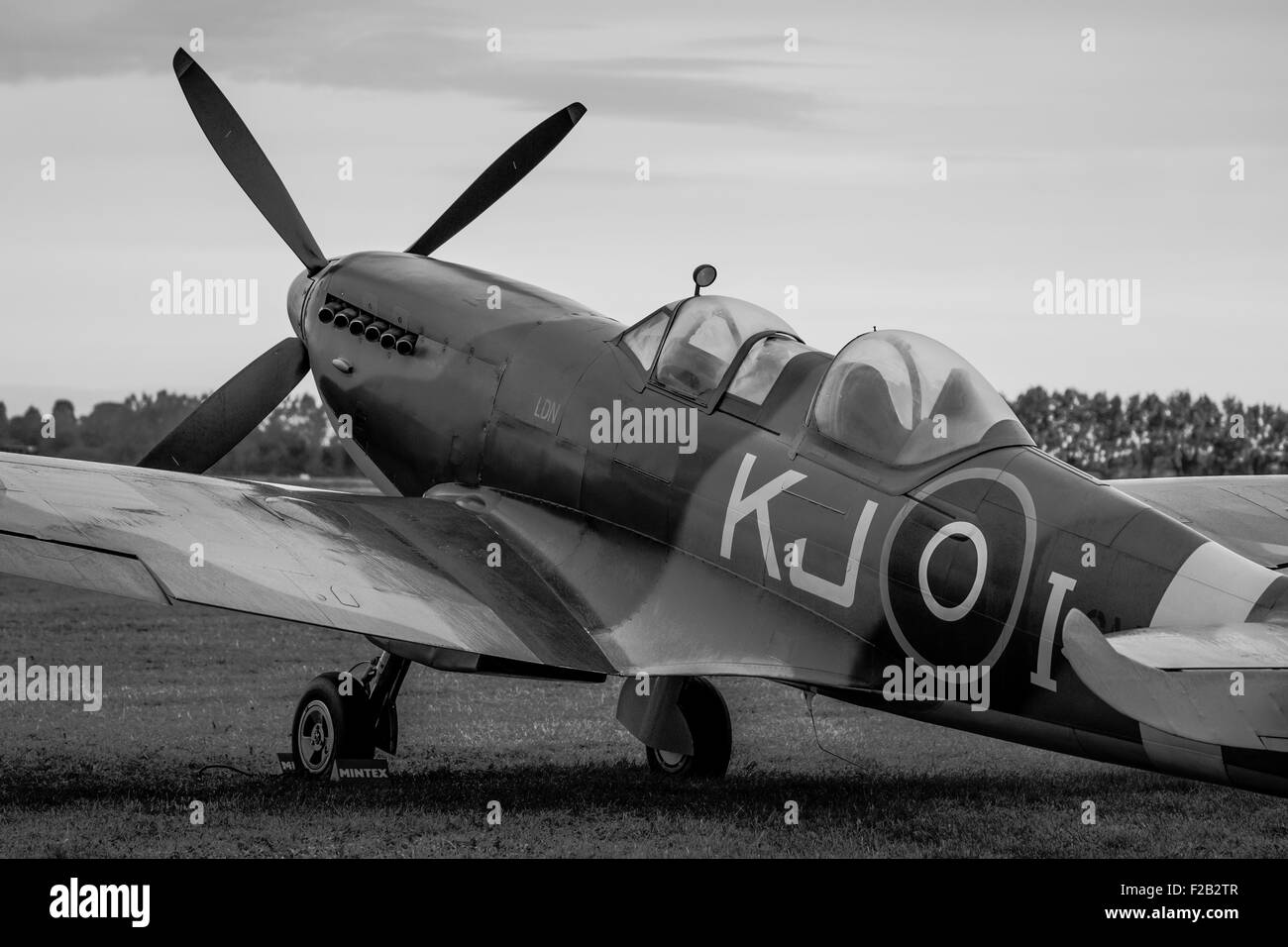 Spitfire in Goodwood für die Battle of Britain Überflug Stockfoto