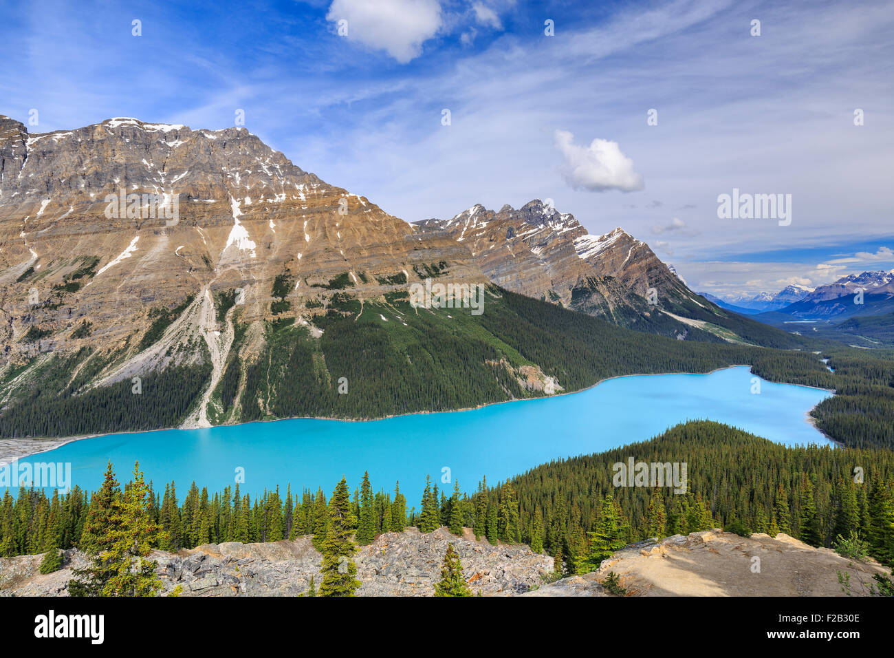 Peyto Lake, Banff Nationalpark, Alberta, Kanada. Stockfoto