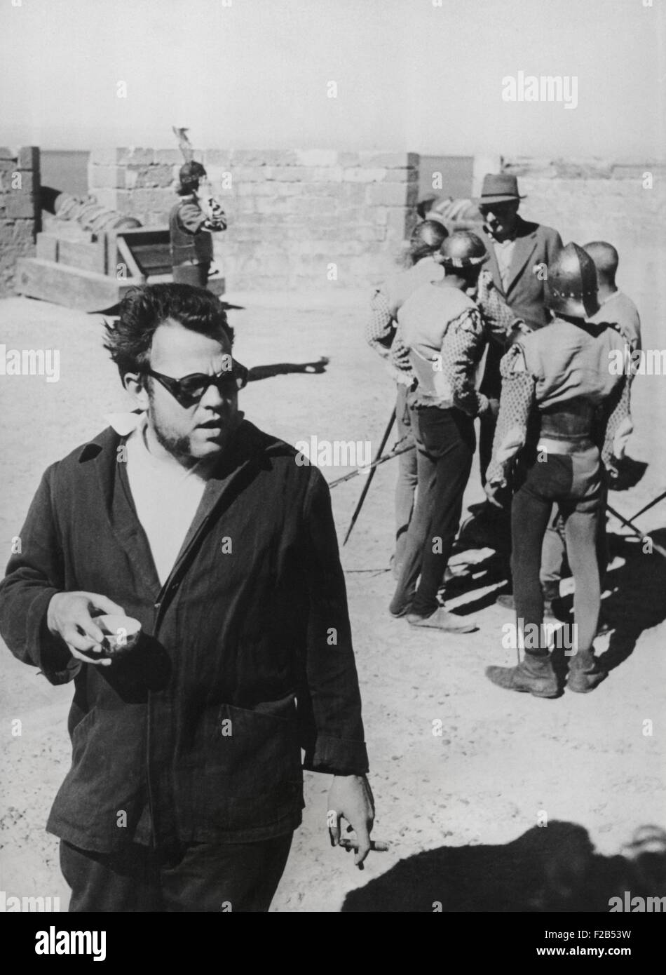 Orson Welles Regie 1952 Film, "Othello". Er filmte die Wälle und Kanonen des portugiesischen Forts auf Nagador, Marokko. Welles spielte auch die Titelrolle. 17. März 1950. -(BSLOC 2014 17 97) Stockfoto