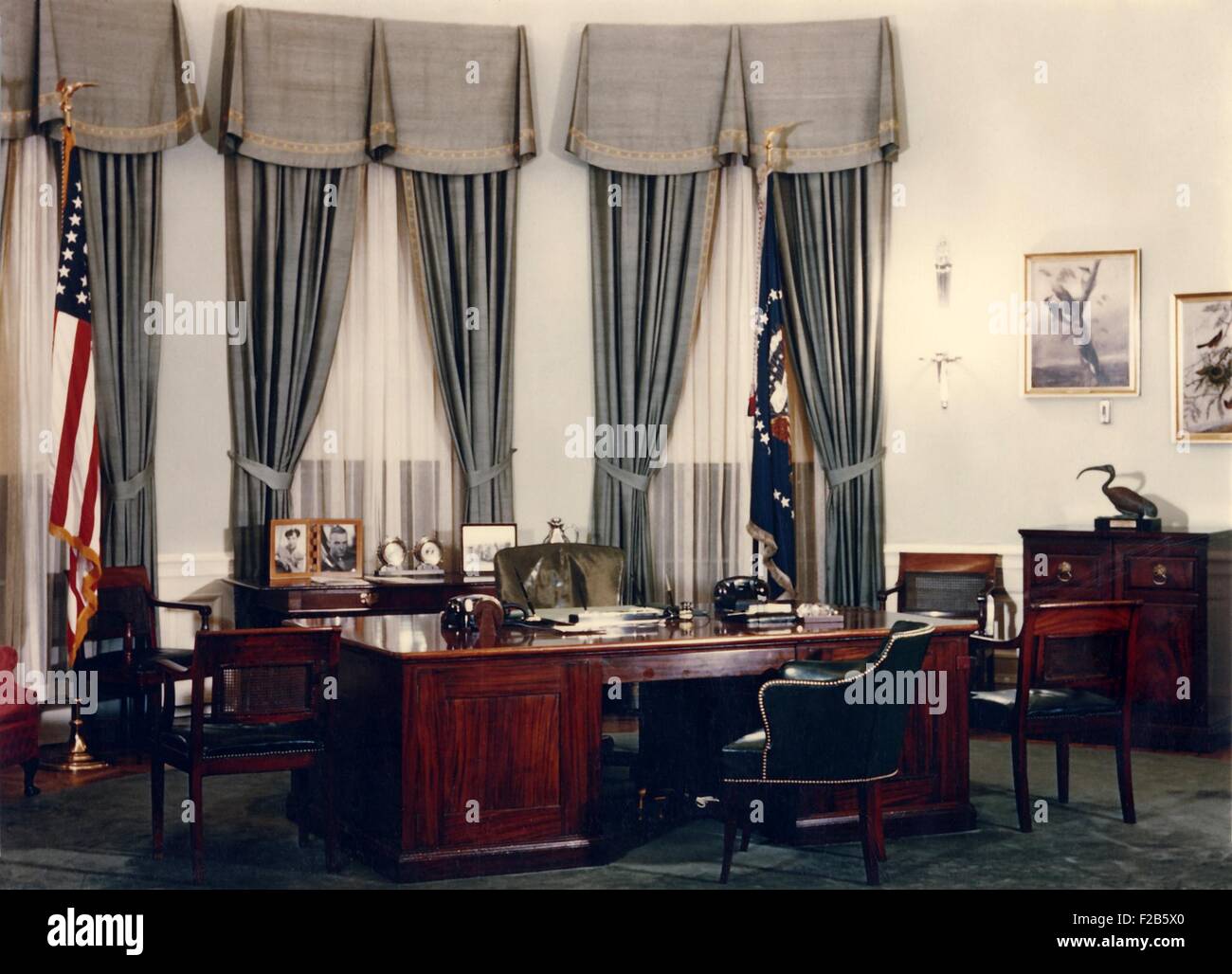 Oval Office und des Präsidenten während der Eisenhower-Administration. 1953-1960.-(BSLOC 2014 16 247) Stockfoto