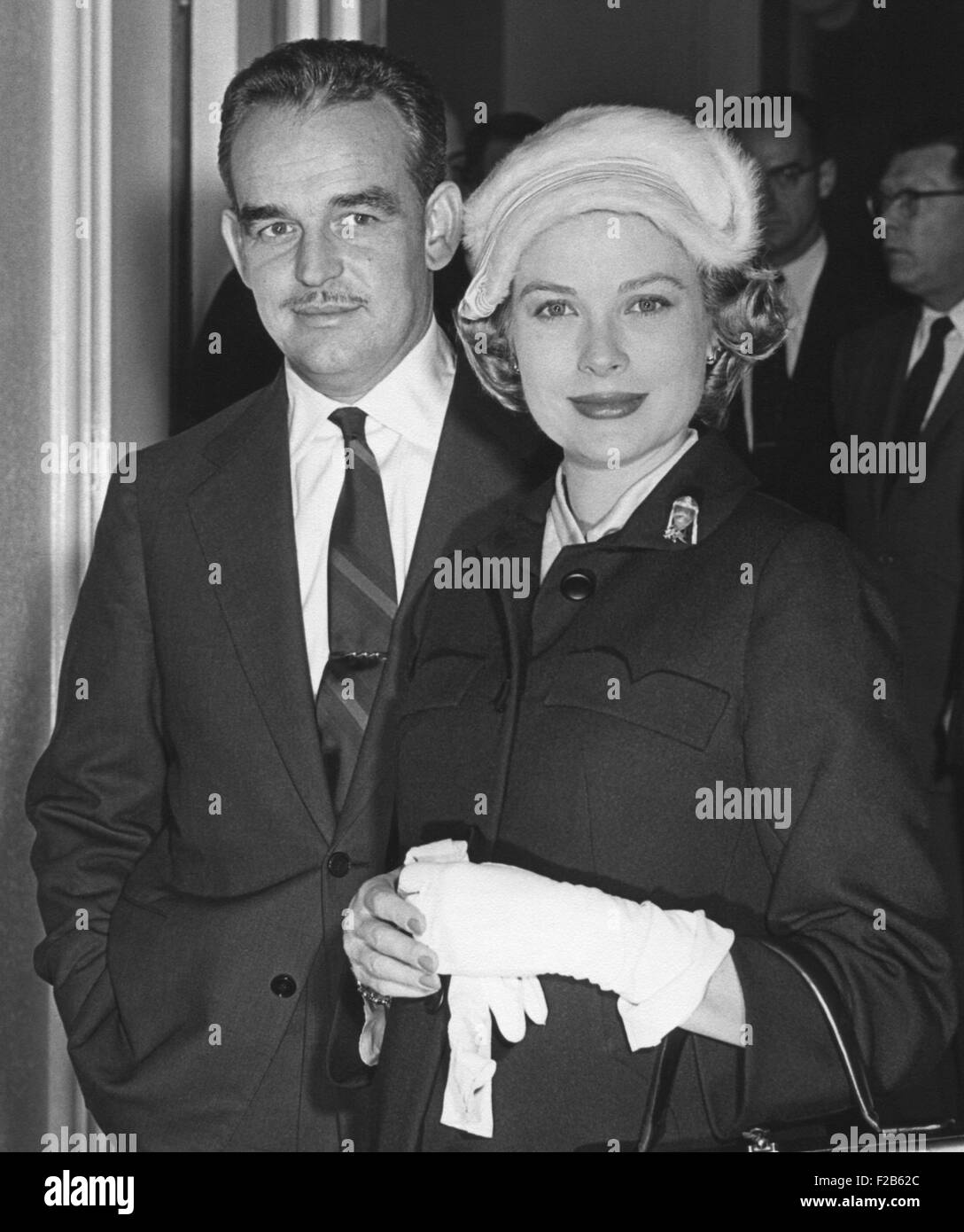 Rainer Prinz und Prinzessin Grace im Weißen Haus während ihres Besuches an Präsident Eisenhower. 11. Oktober 1956. -(BSLOC 2014 16 166) Stockfoto