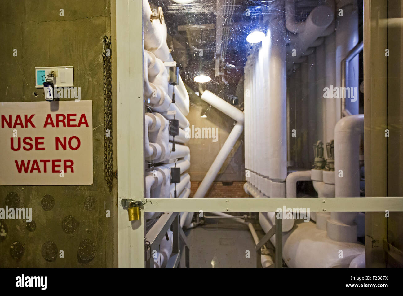 Arco, Idaho - einen Wärmetauscher an die experimentellen Reaktor Nr. 1), der erste Kernreaktor, nutzbaren Energie zu produzieren. Stockfoto