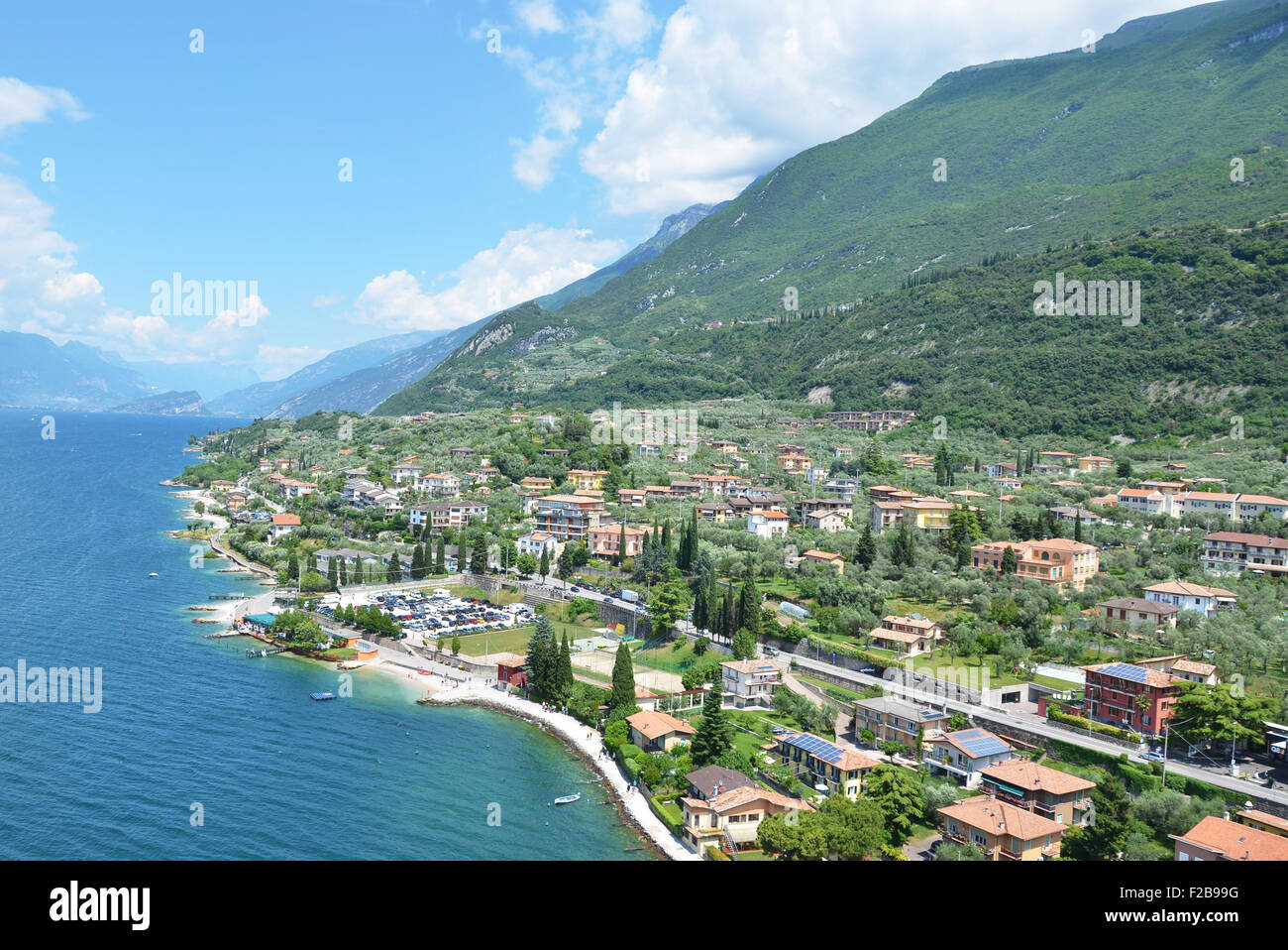 Malcesine - eine schöne entspannte Stadt am Gardasee, Italien Stockfoto