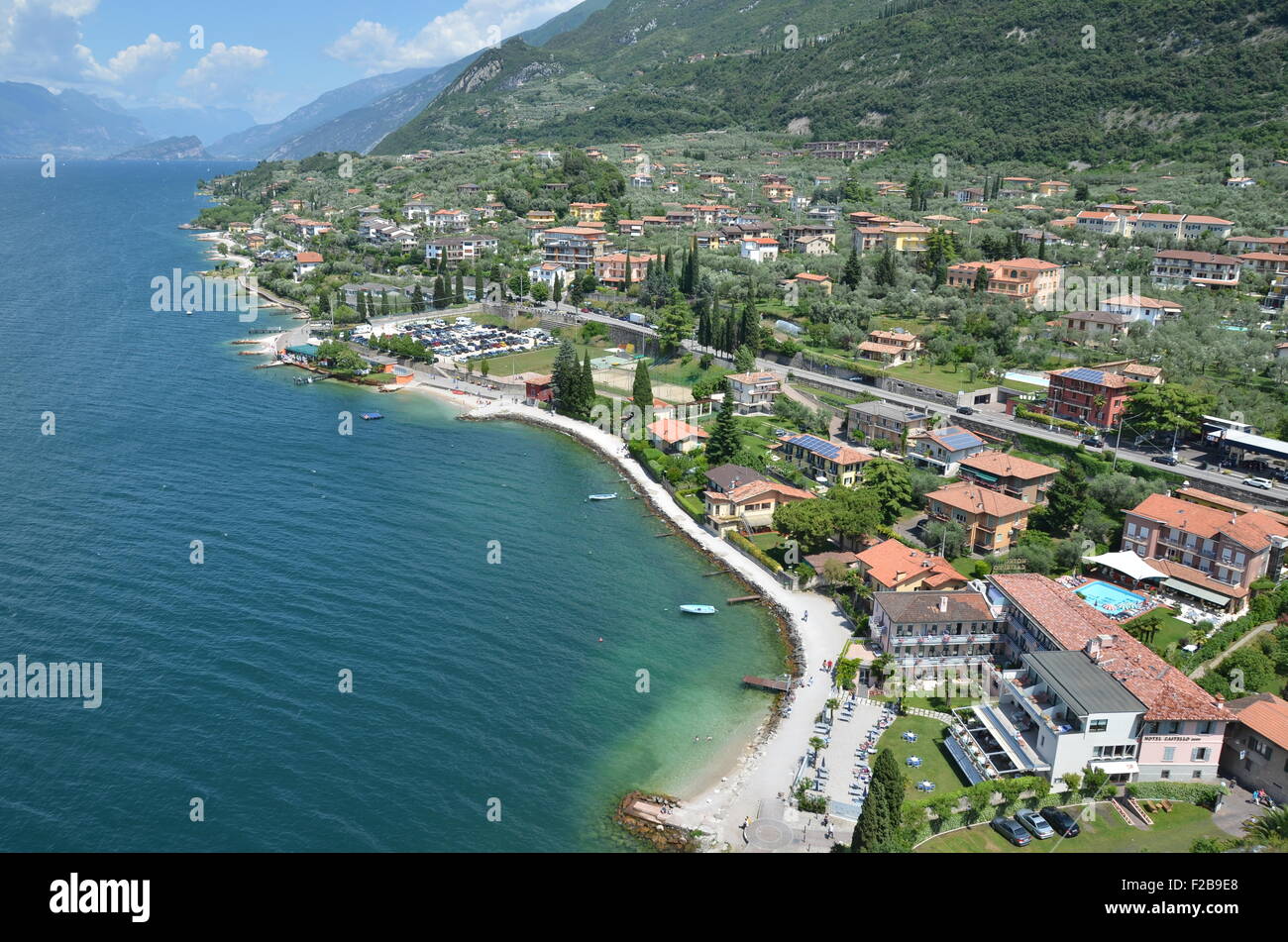 Malcesine - eine schöne entspannte Stadt am Gardasee, Italien Stockfoto