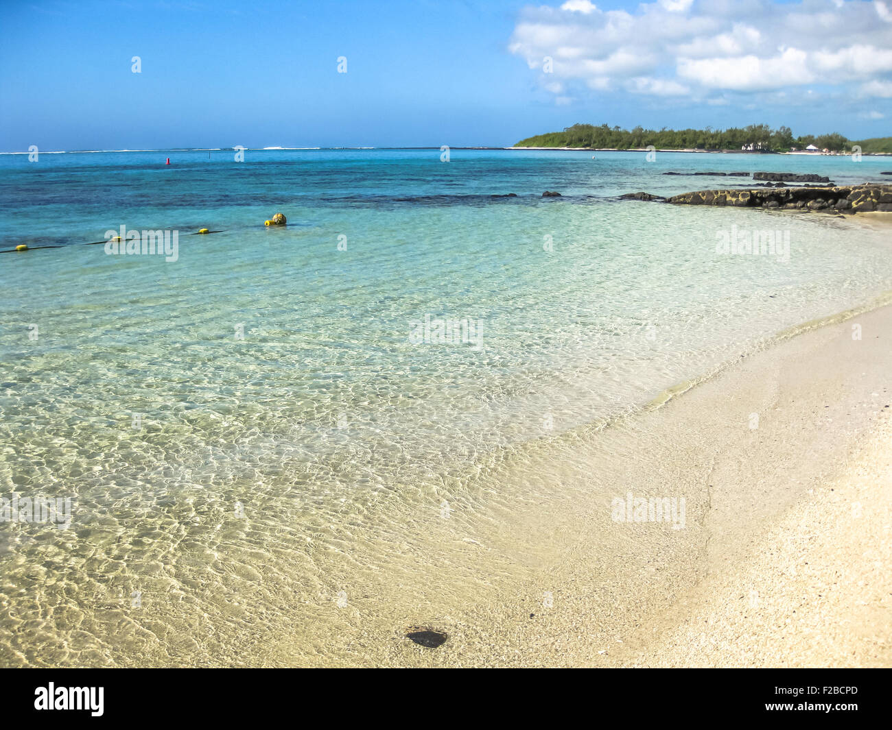 Blue Bay Beach Mauritius Stockfoto