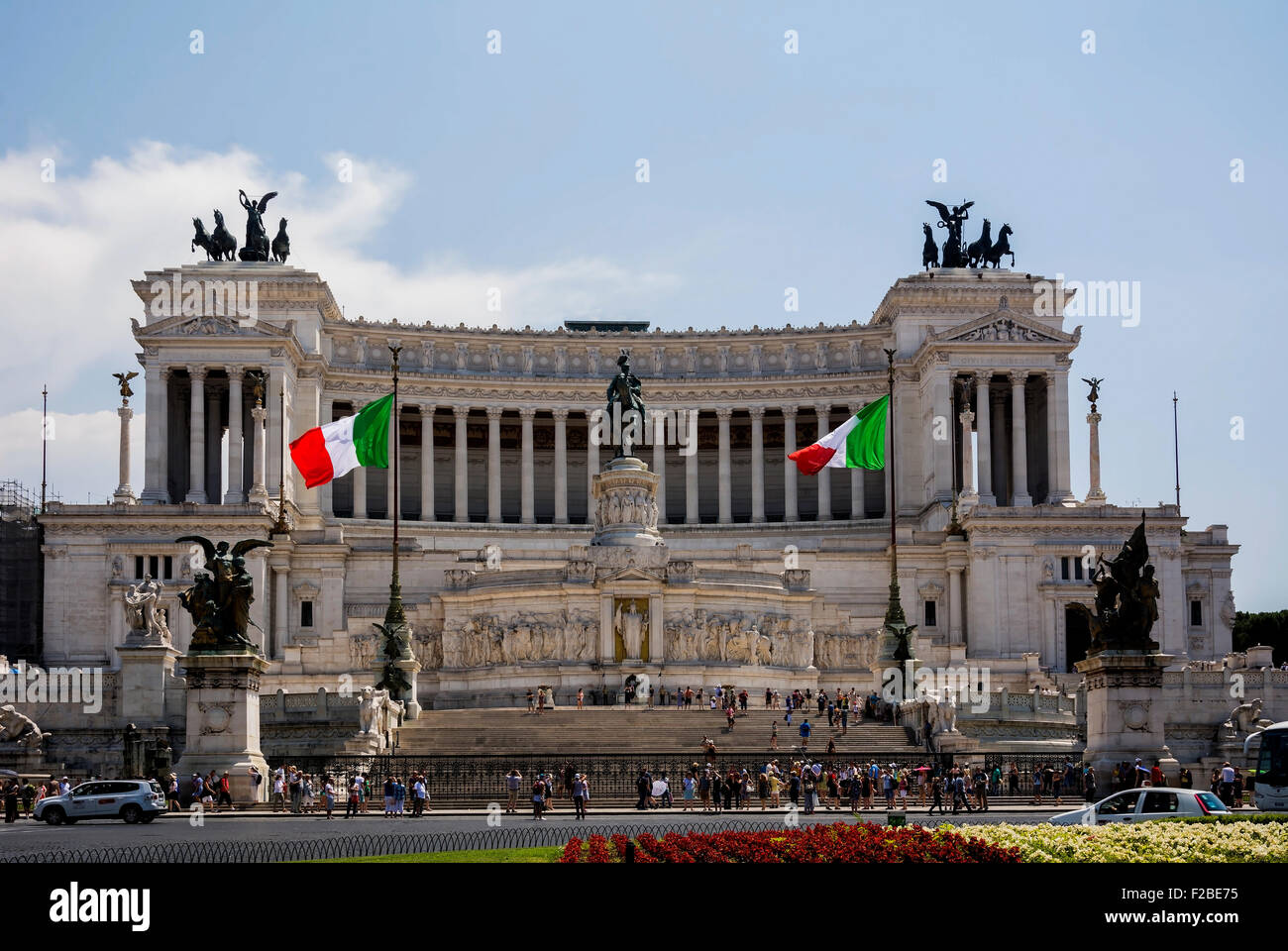 Das National Monument von Vittorio Emanuele II feiert die Vereinigung Italiens und ist auch ein Denkmal für den unbekannten Soldaten. Stockfoto