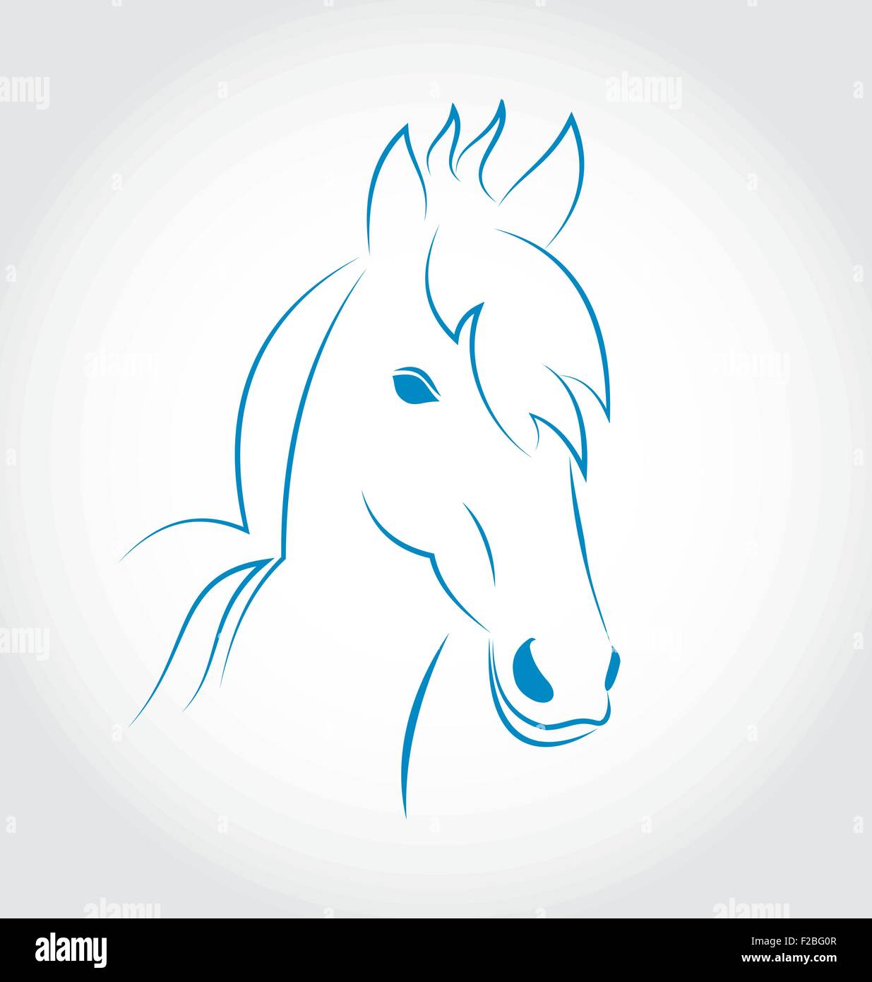 Symbol Umriss Kopf Pferd Isoliert Auf Weissem Hintergrund Stock Vektorgrafik Alamy