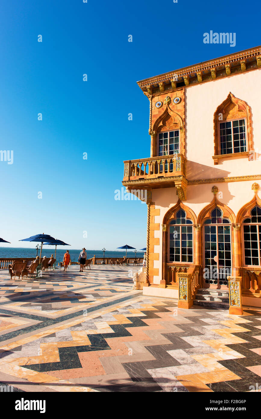 Ca d'Zan, d. h. Haus des Johannes ist das Herrenhaus, erbaut von John und Mable Ringling in Sarasota, Florida. Stockfoto