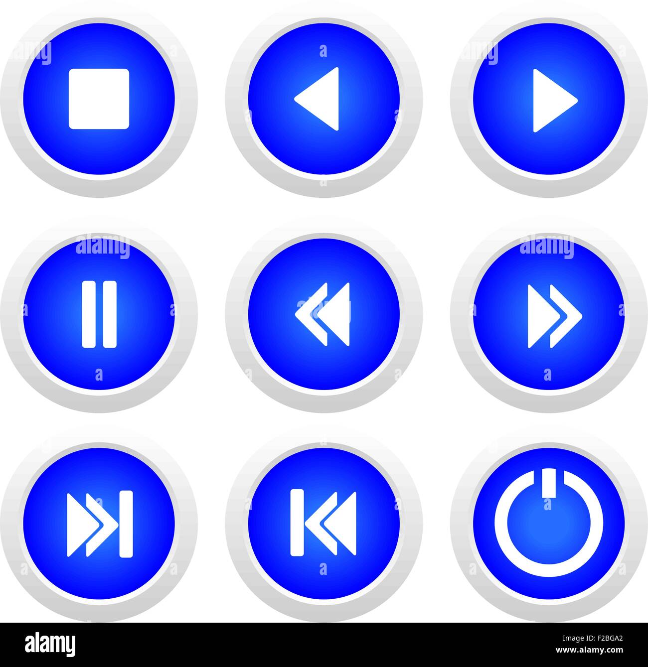 Musik, die blauen Tasten set Stock Vektor