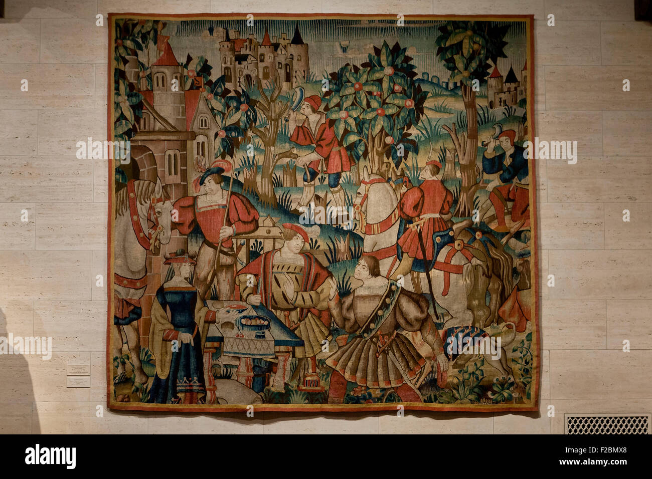 Die Rückkehr von der Jagd - Flämische wolle Gobelin, ca. 1525 Stockfoto