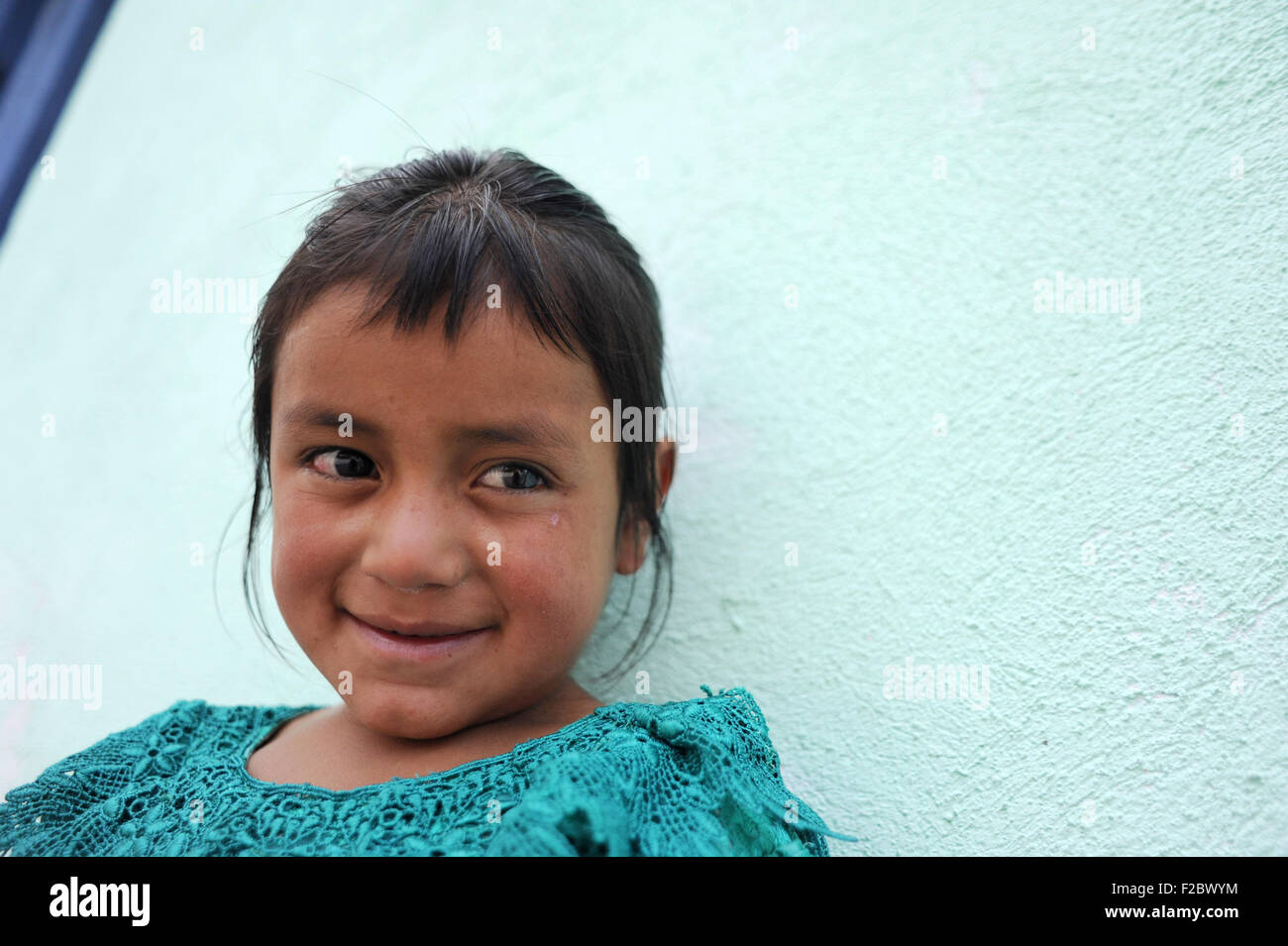 Maya indigene Mädchen in Panajachel, Solola, Guatemala. Stockfoto