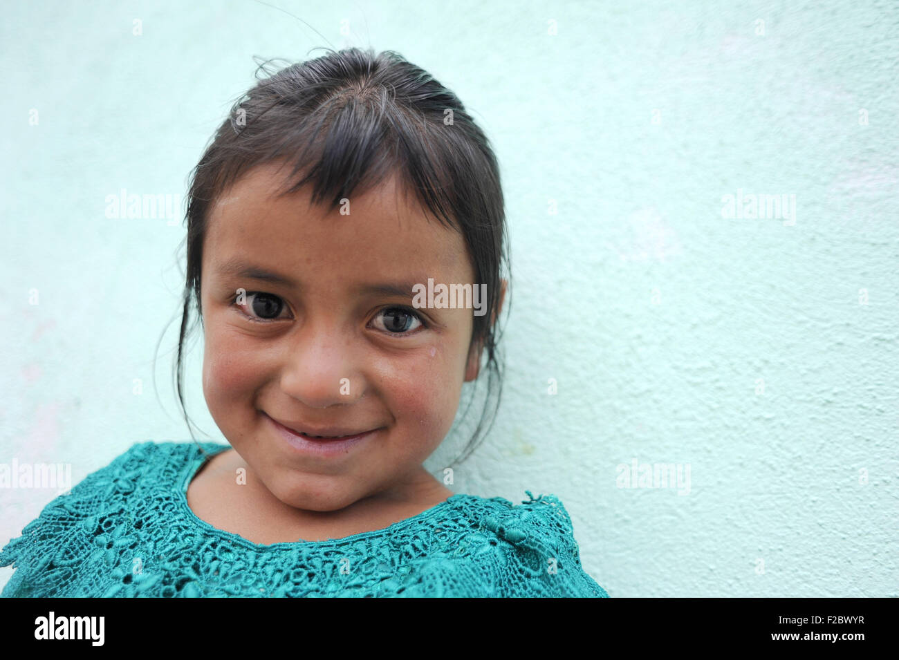 Maya indigene Mädchen in Panajachel, Solola, Guatemala. Stockfoto