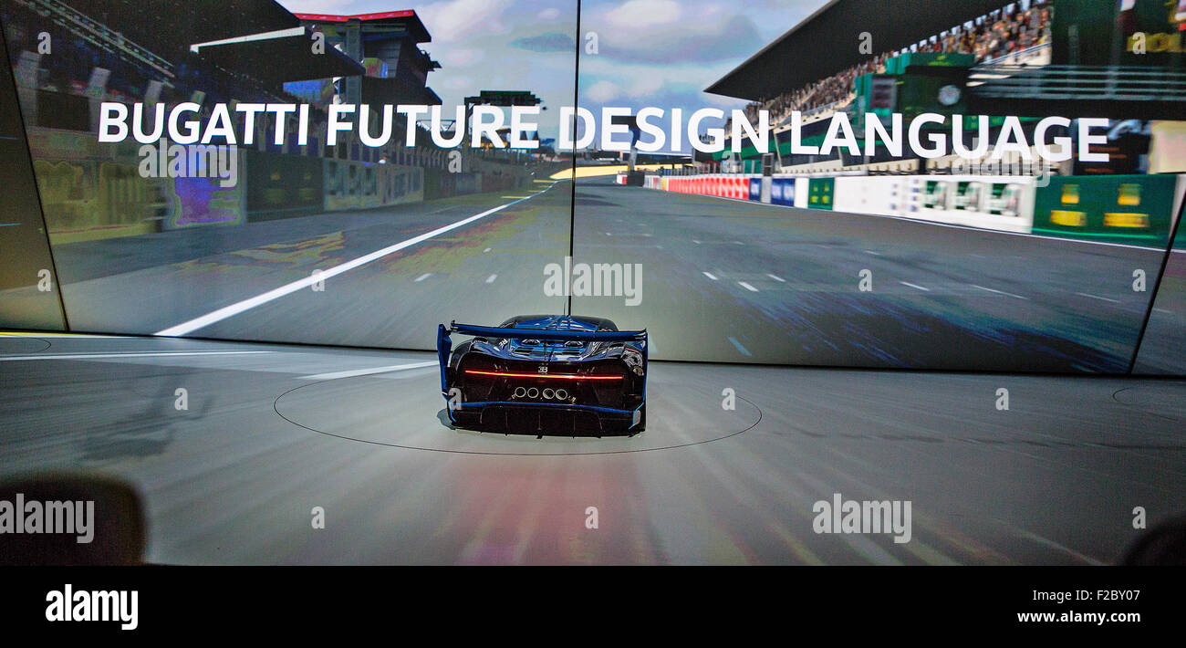 Internationalen Motorshow, IAA, Frankfurt am Main, Bugatti Vision Gran Turismo Stockfoto
