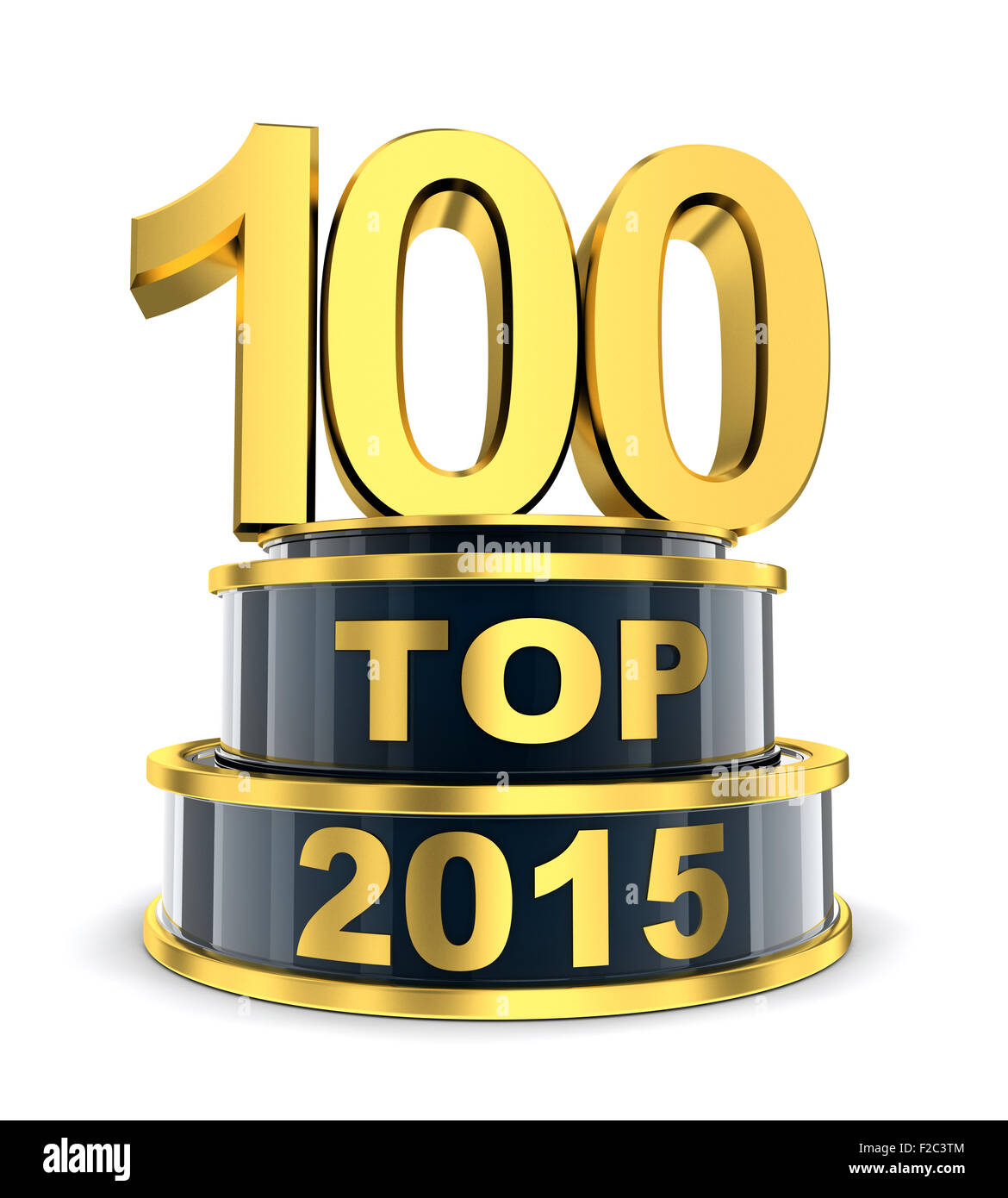 Top 100 des Jahres (durchgeführt in 3d) Stockfoto