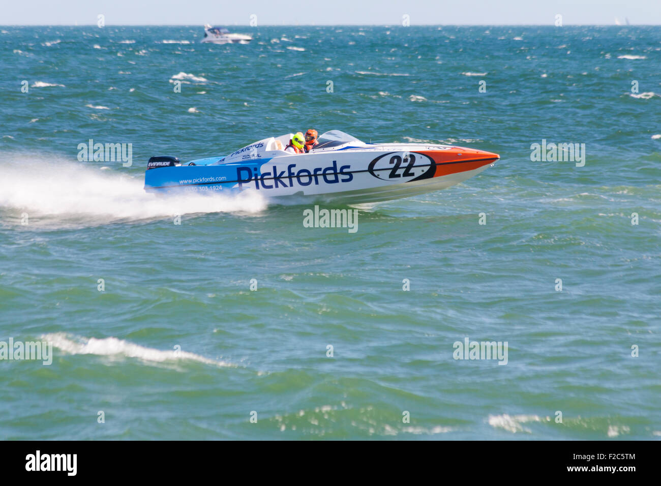 Grand Prix von das Meer in Bournemouth – die Powerboat P1 WM Powerboat racing in Bournemouth im September Stockfoto