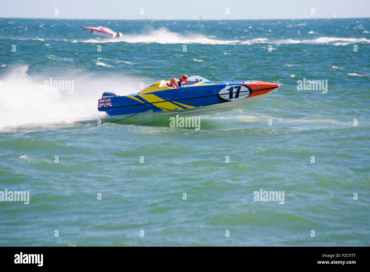 Grand Prix von das Meer in Bournemouth – die Powerboat P1 WM Powerboat racing in Bournemouth im September Stockfoto