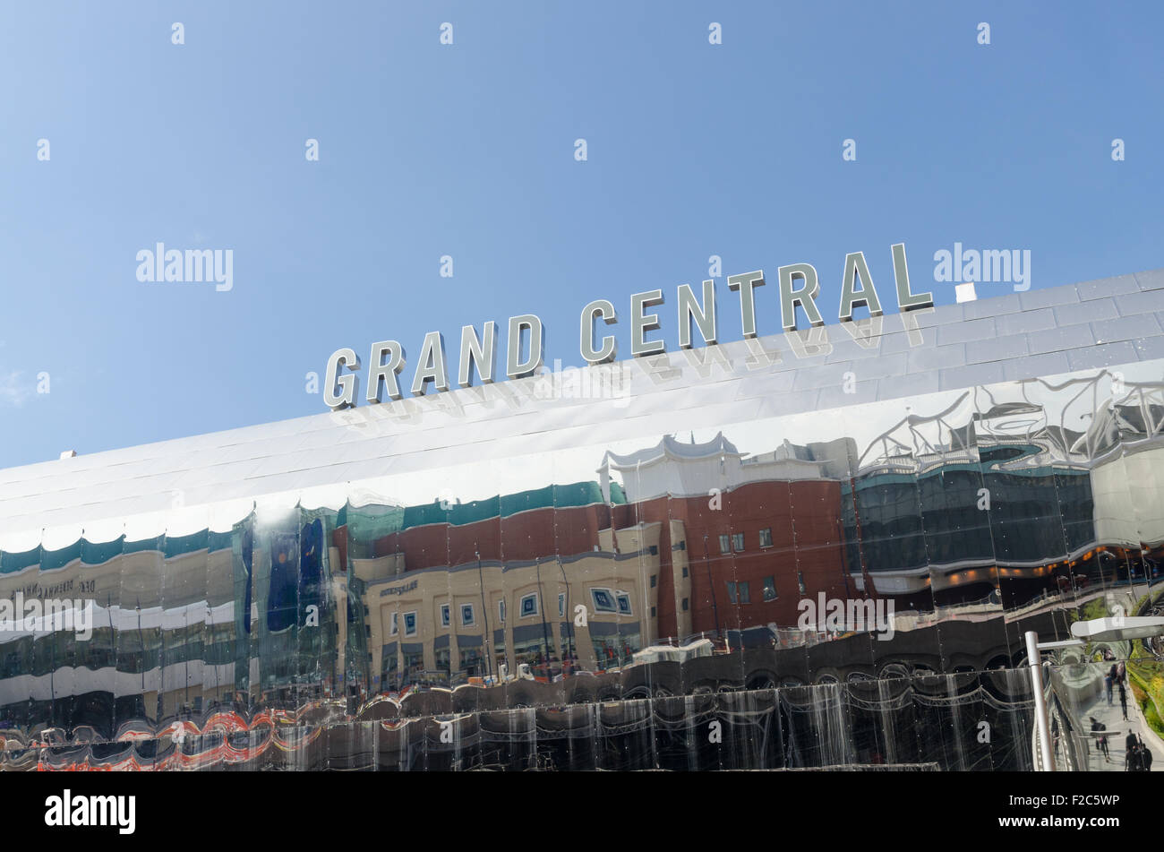 Grand Central zu unterzeichnen, über den neuen Bahnhof Birmingham New Street Stockfoto