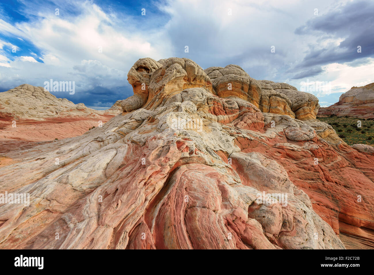 Plateau von weißen und roten Sandstein, White Pocket Paria Plateau im nördlichen Arizona, USA Stockfoto