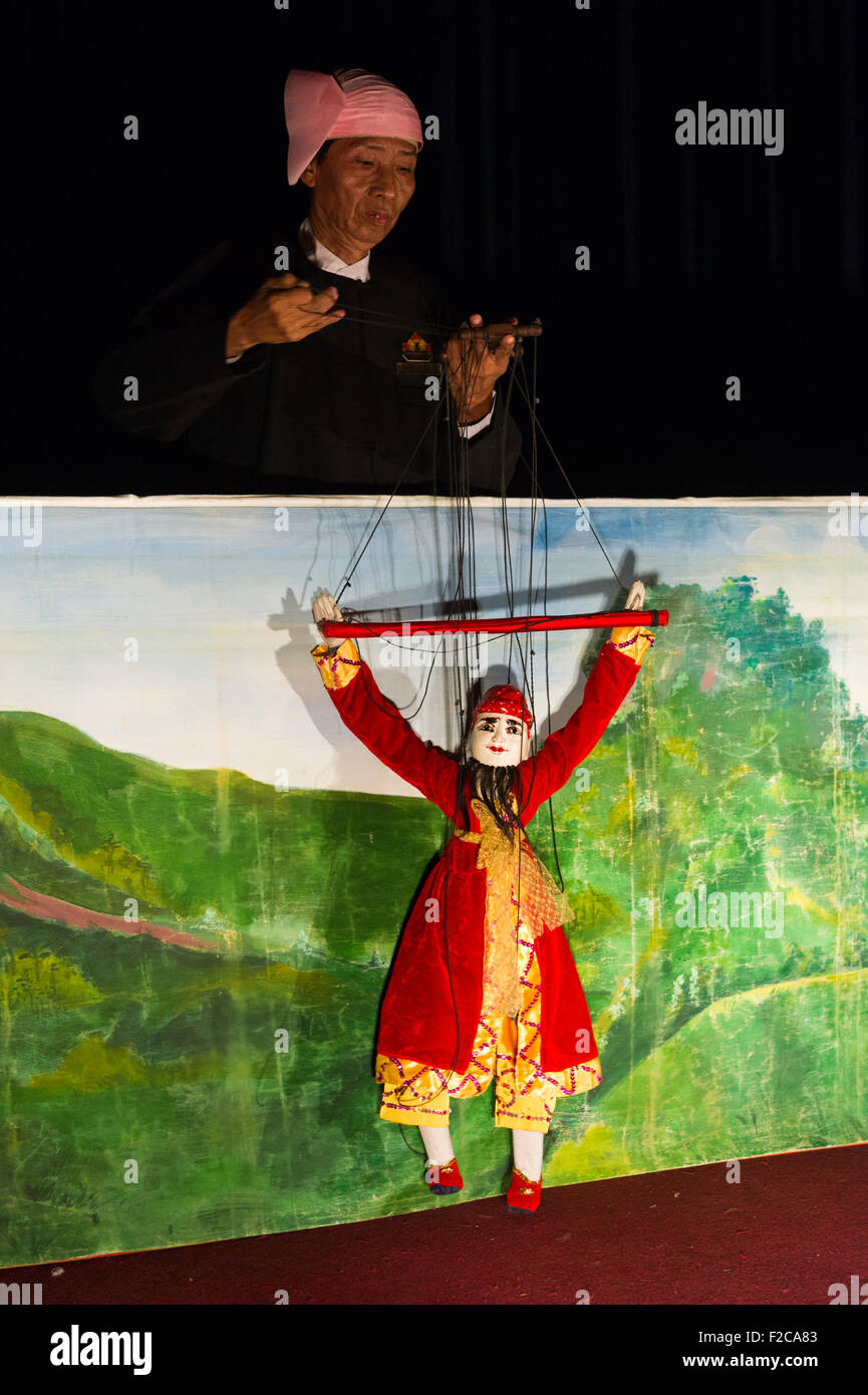 Die burmesische traditionelle Puppenspiel - Yangon, Myanmar Stockfoto