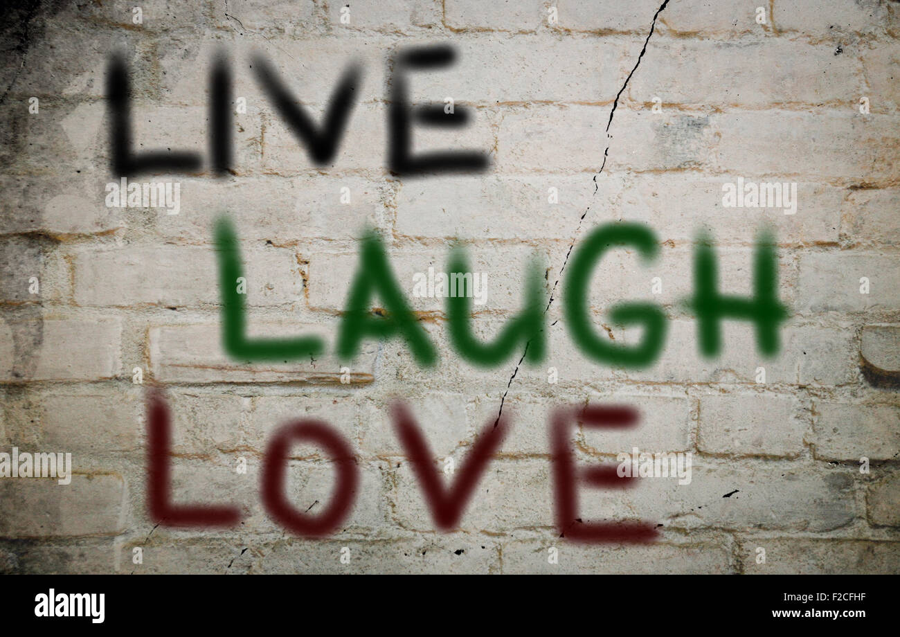 Live Laugh Love Konzept Stockfoto