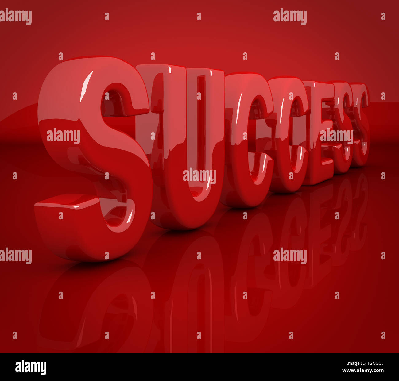 Erfolg Text auf rotem Grund, dies ist ein Computer generiert und 3d gerenderten Bild. Stockfoto