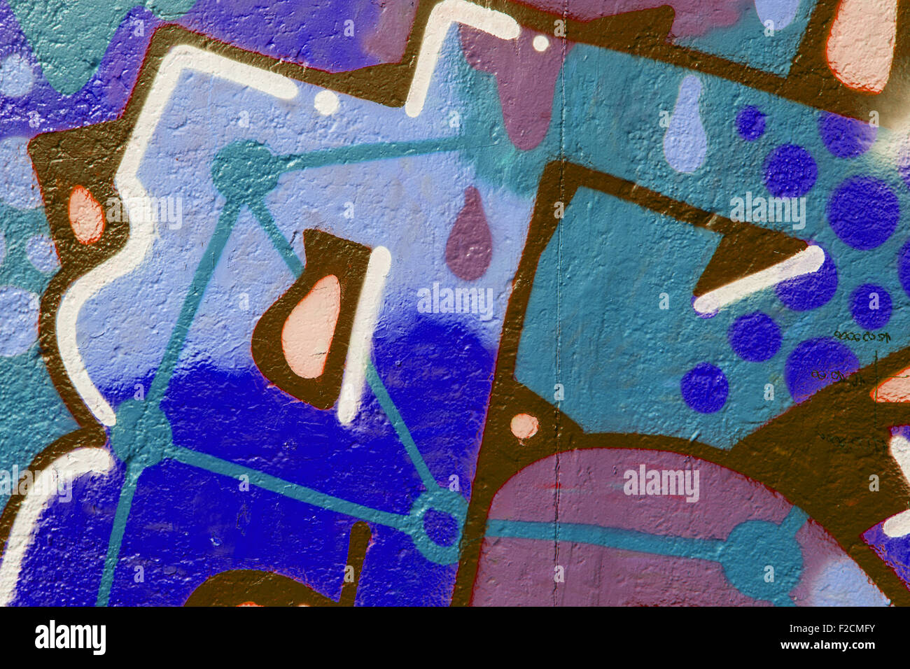 Graffiti wall Hintergrund / Nahaufnahme Stockfoto