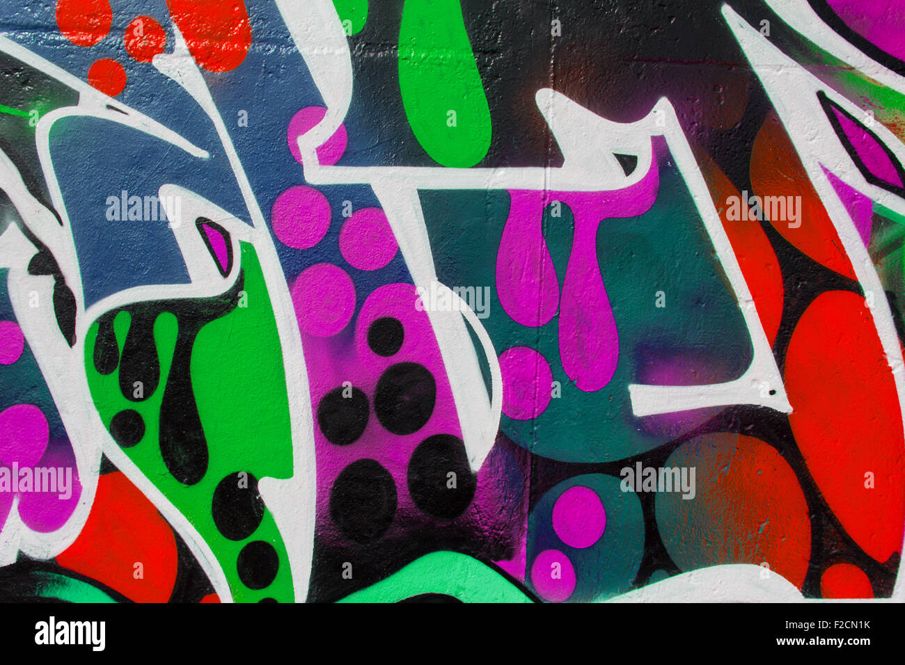 Graffiti wall Hintergrund / Nahaufnahme Stockfoto