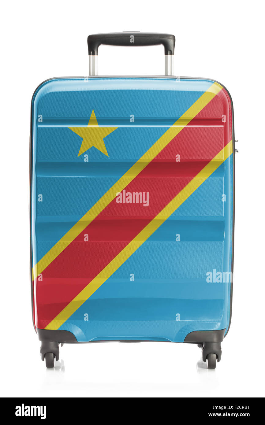 Koffer, lackiert in Nationalflagge Serie - Kongo-Kinshasa Stockfoto