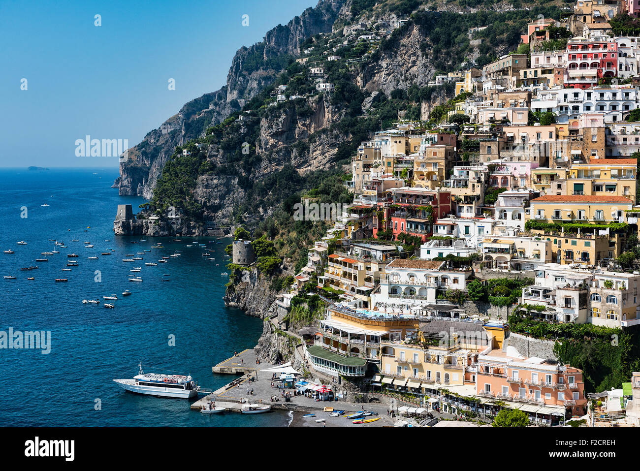 Die charmante Küstenstadt resort Dorf von Positano, Amalfi Küste, Italien Stockfoto