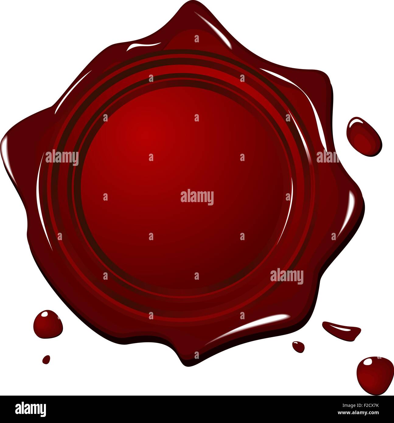 Illustration der Wachs Grunge rote Siegel Stock Vektor