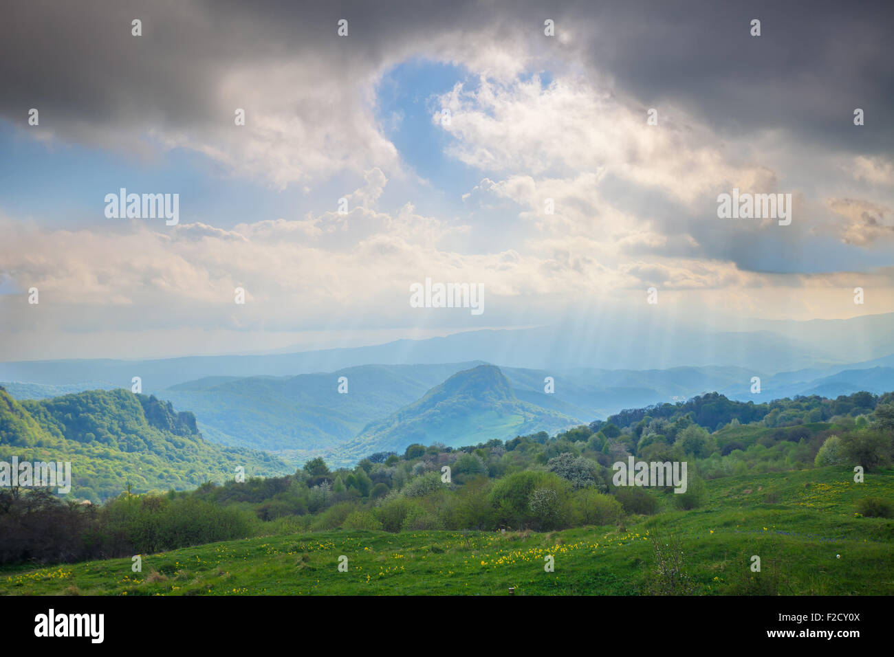 Kaukasische Berge Landschaft Stockfoto
