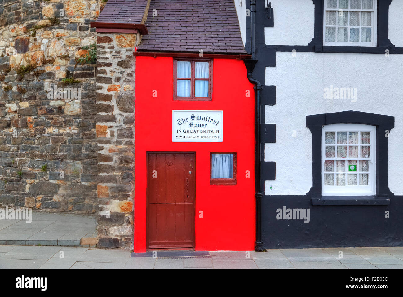 Das kleinste Haus in Großbritannien, Conwy, Wales, Vereinigtes Königreich; Stockfoto