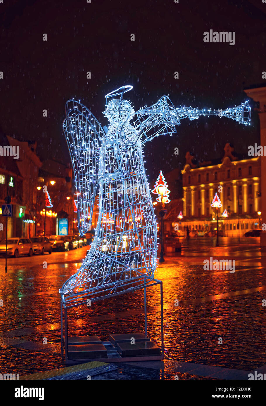 Vilnius Altstädter Ring dekoriert für Weihnachtsferien am 24. Dezember 2014. Litauen Stockfoto