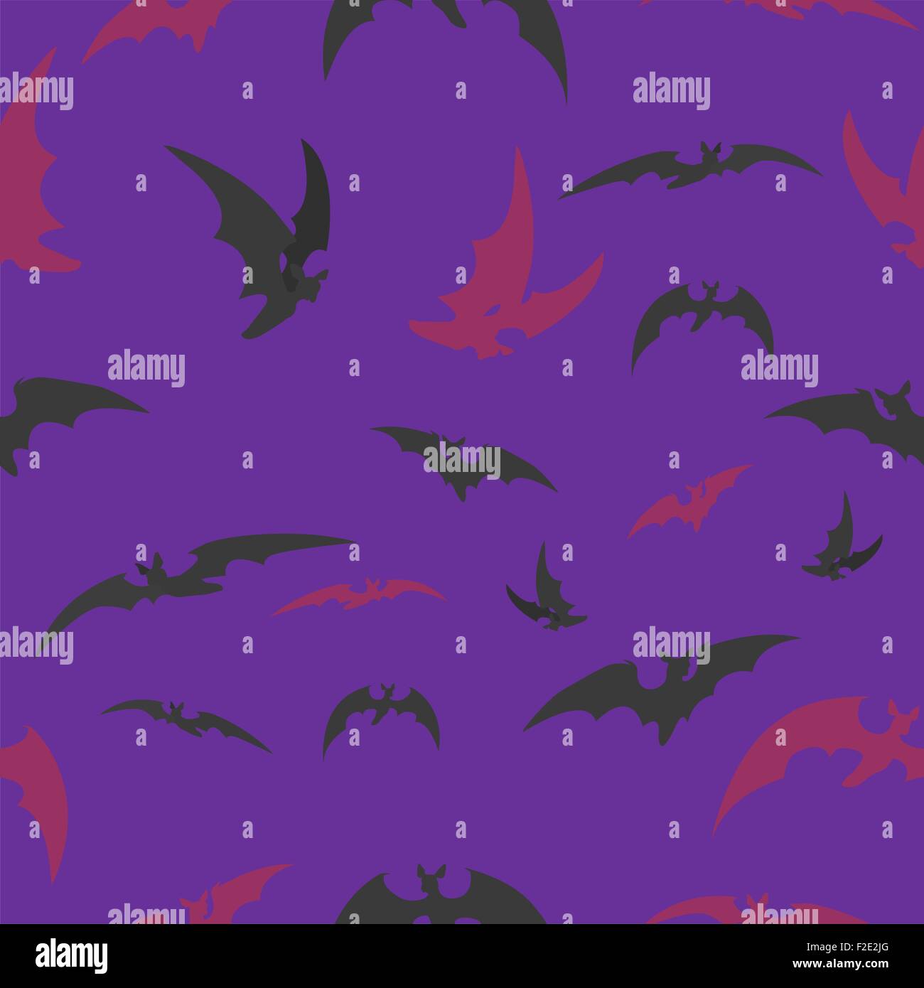 Fledermäuse auf lila Hintergrund für Halloween Stock Vektor