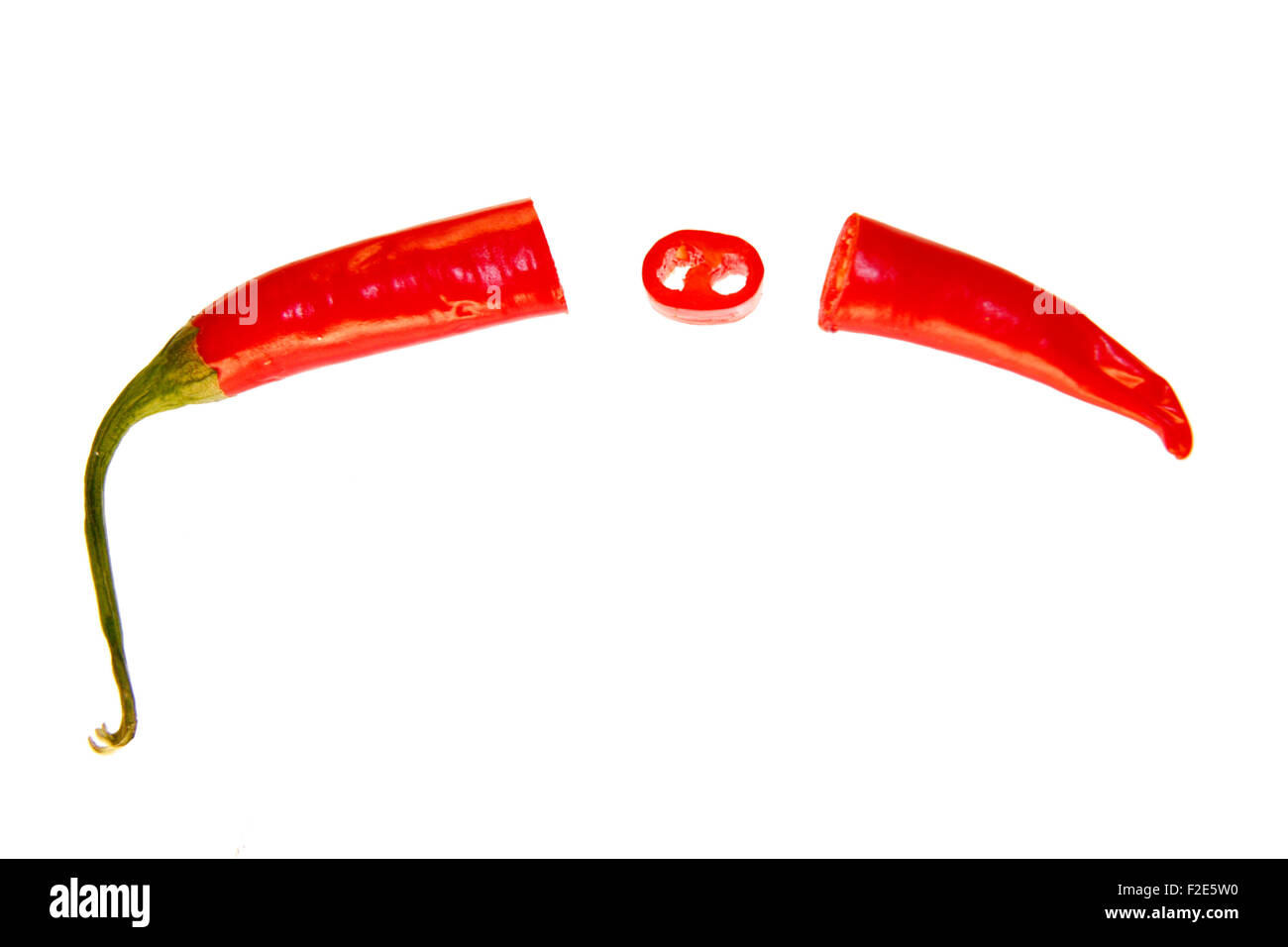 Rote Chilly-Schote - Symbolbild Nahrungsmittel. Stockfoto