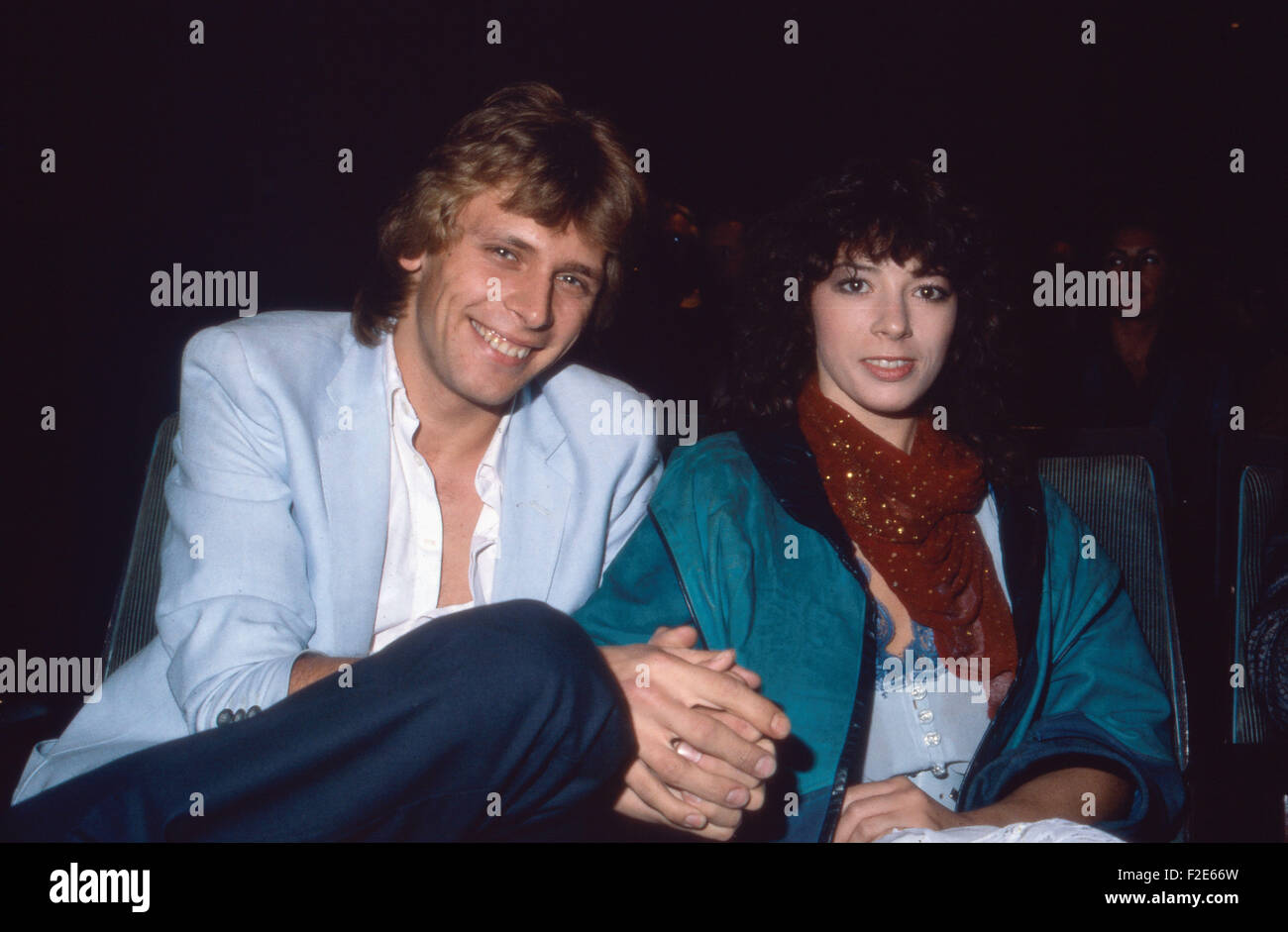 Der deutsche Sänger und Moderator Benny Schnier mit Freundin Biggi, Deutschland 1980er Jahre
