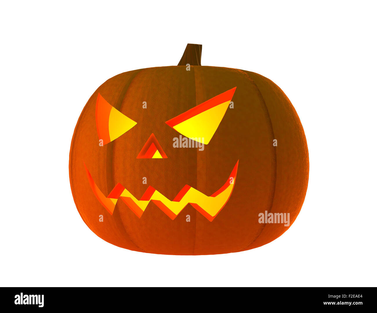 Halloween-Kürbis mit Grimasse (3D Render) Stockfoto