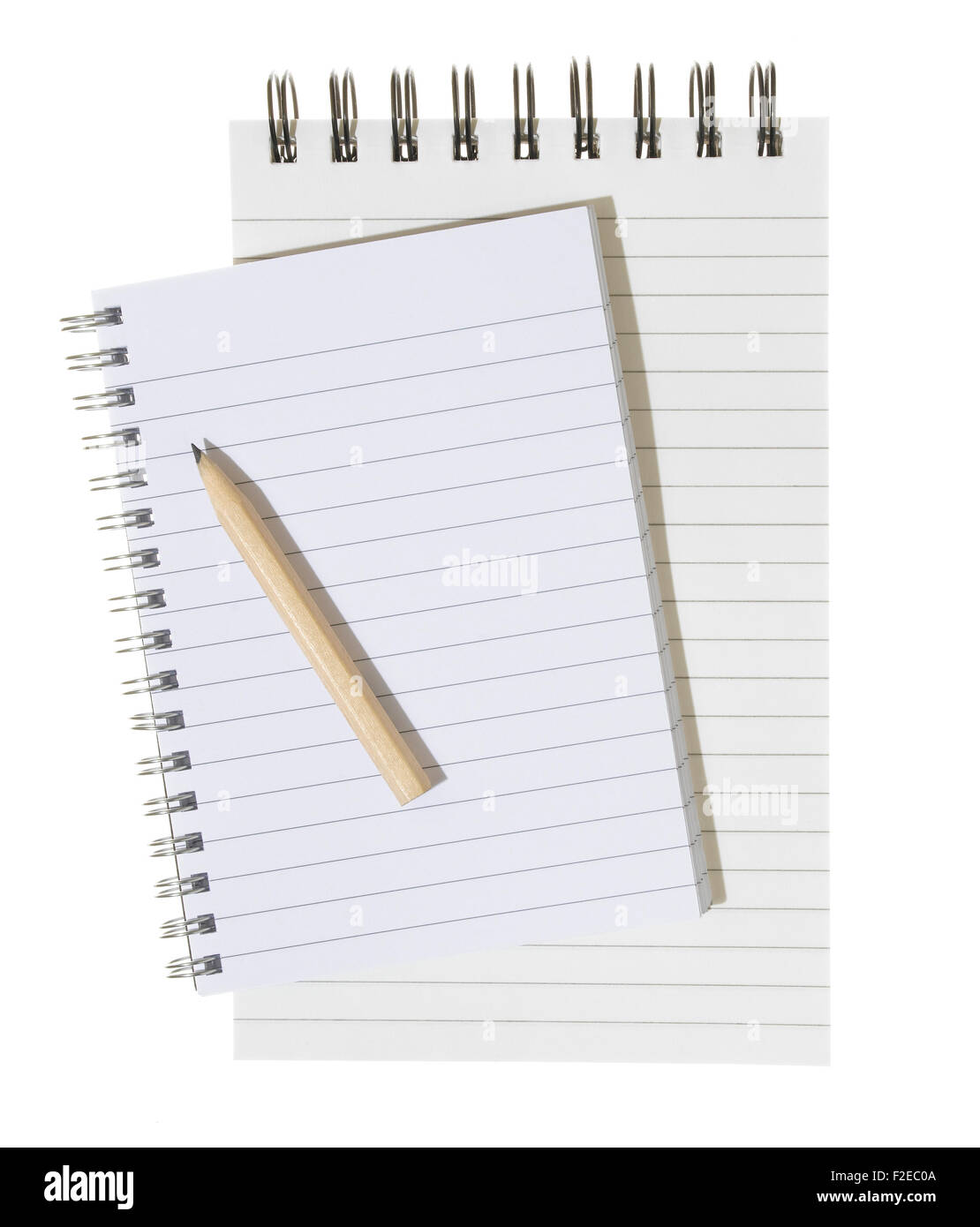 Isolierte Note Pad mit Bleistift Stockfoto