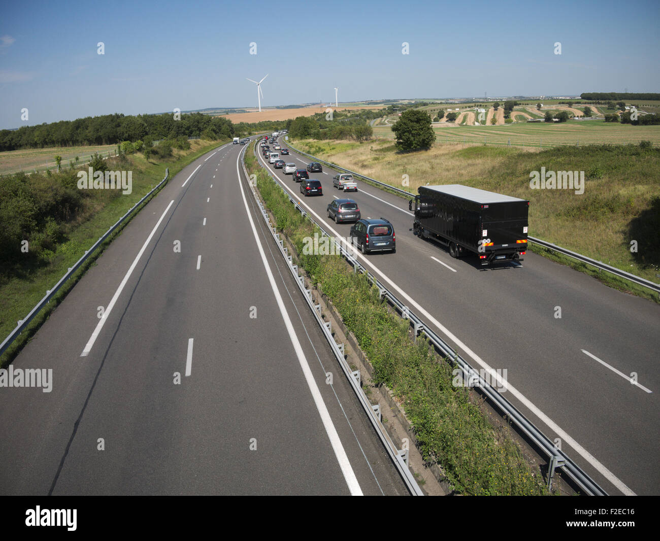 In Frankreich gibt es ein effizientes System von AUTOROUTES oder Autobahnen sind mautpflichtig Stockfoto