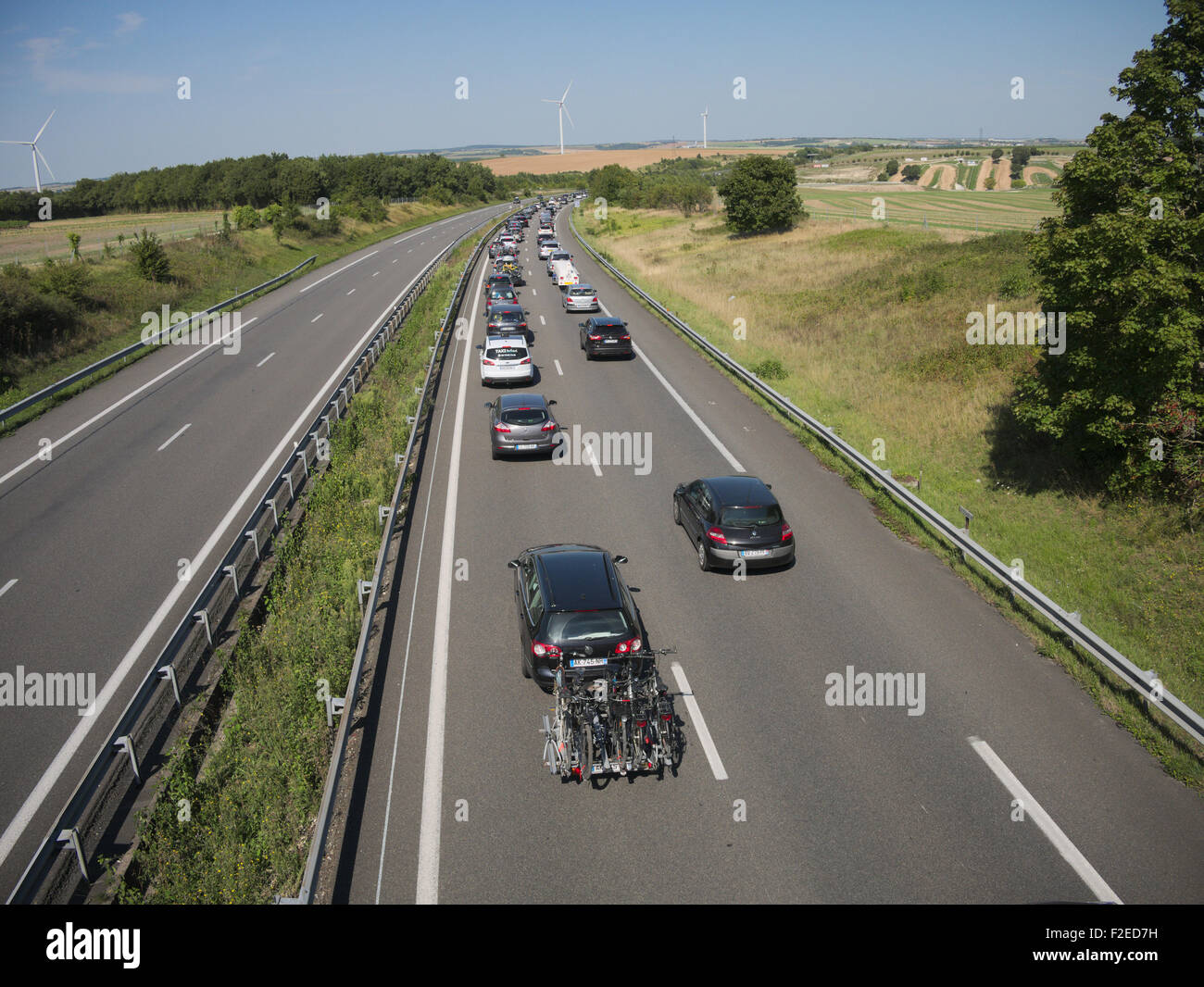 In Frankreich gibt es ein effizientes System von AUTOROUTES oder Autobahnen sind mautpflichtig Stockfoto