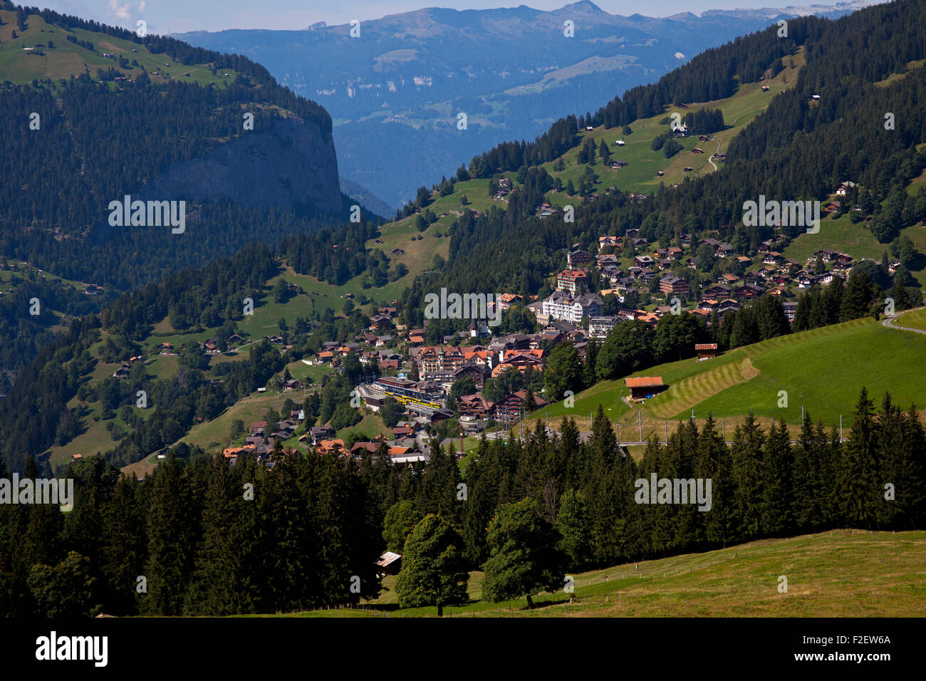 Wengen Dorf in der Schweiz Europa Stockfoto