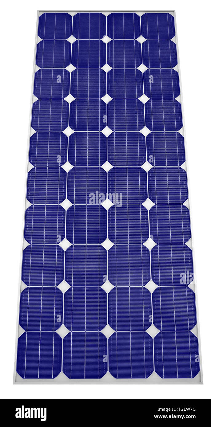 Solar-Panel isoliert auf weißem Hintergrund Beschneidungspfad Stockfoto