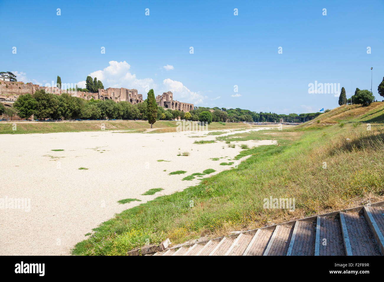 Circus Maximus Ruinen einer antiken römischen Wagenrennen Stadion und Unterhaltung Arena Via del Circo Massimo Rom Italien EU Europa Stockfoto