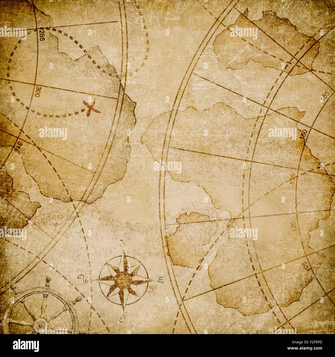 alte Karte der abstrakten Piraten Stockfoto