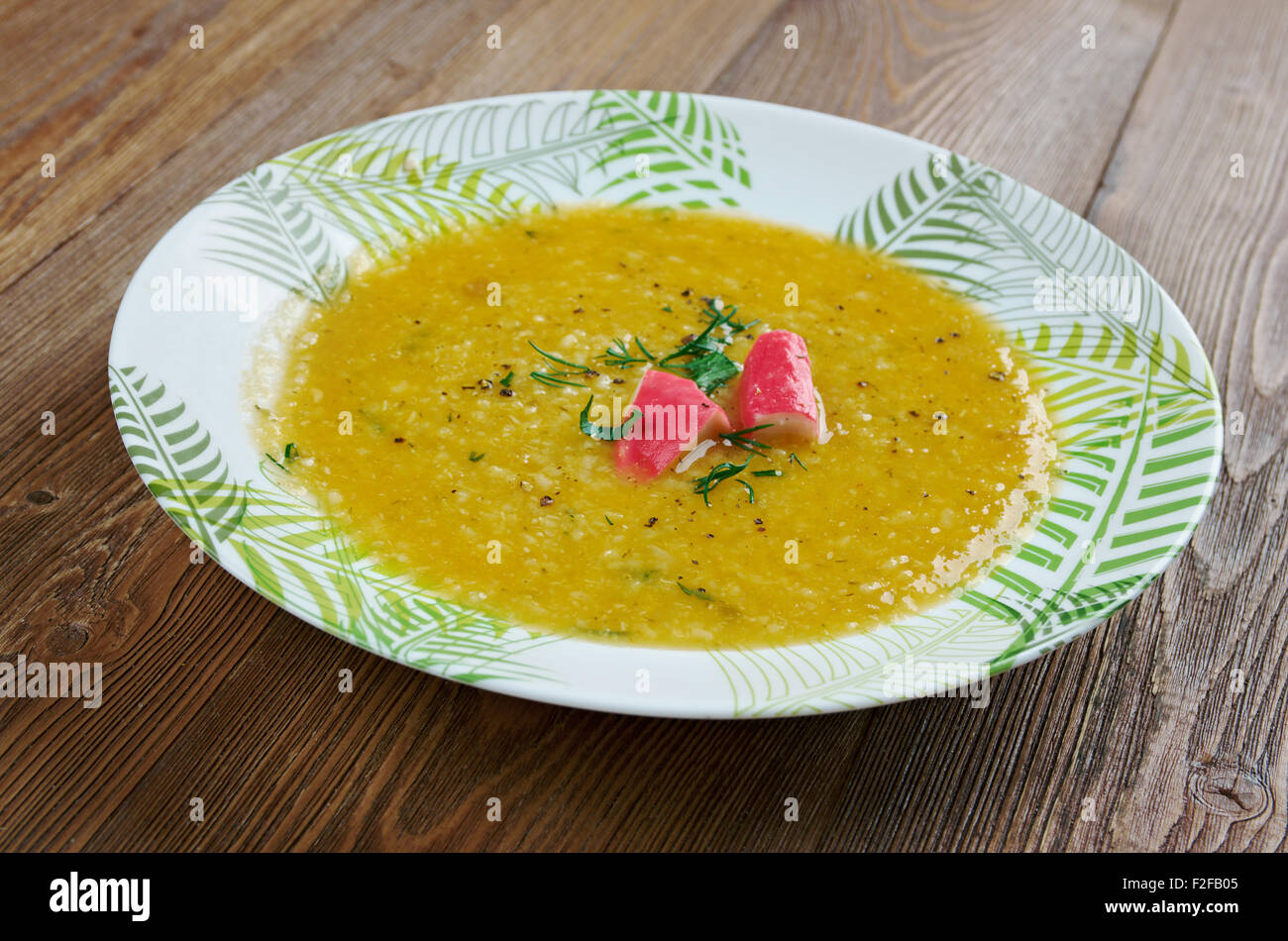 Partan Bree - Meeresfrüchte Suppe Schottland. Stockfoto