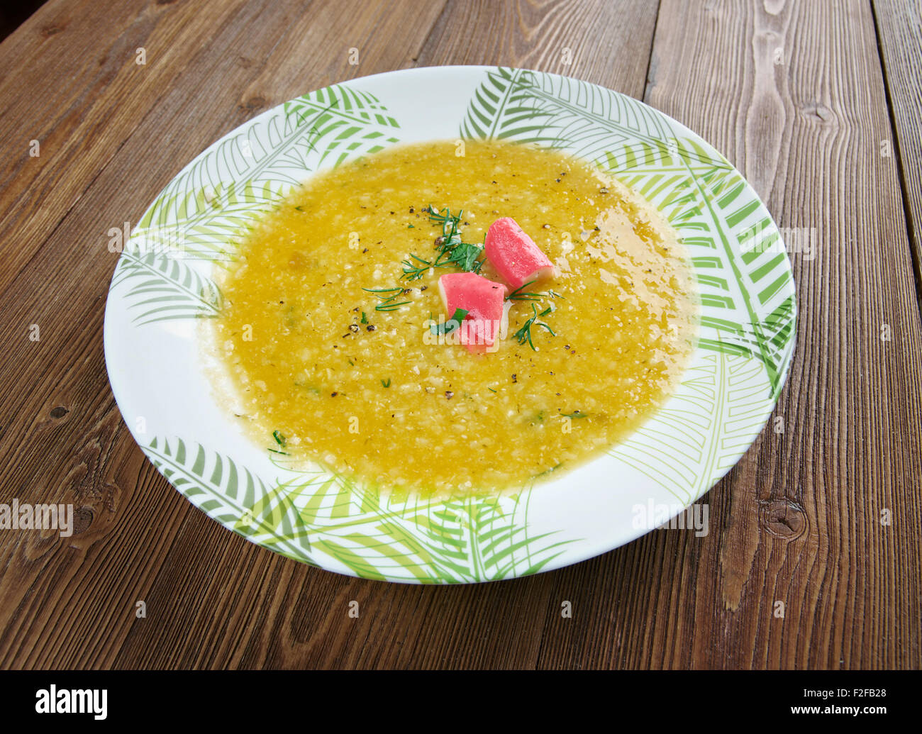 Partan Bree - Meeresfrüchte Suppe Schottland. Stockfoto