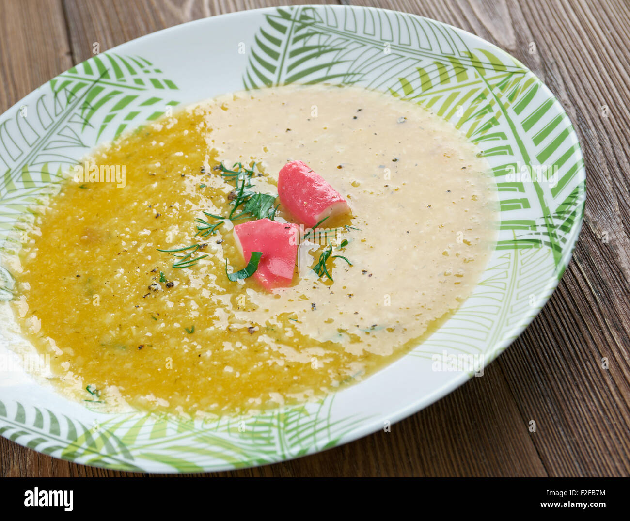 Partan Bree - Meeresfrüchte Suppe Schottland. Stockfoto