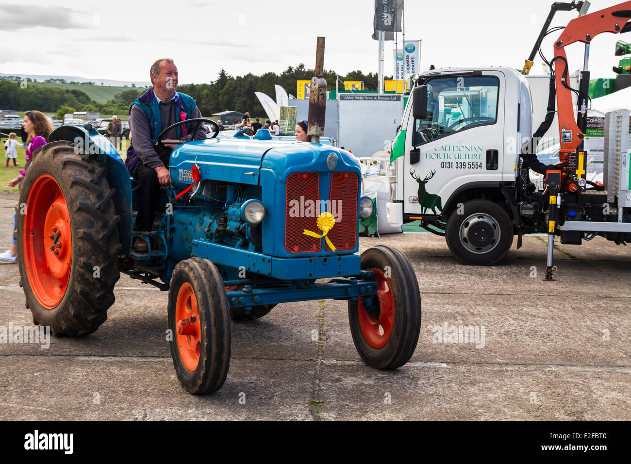 Oldtimer-Traktor bei der 2015 Haddington Agricultural Show Stockfoto