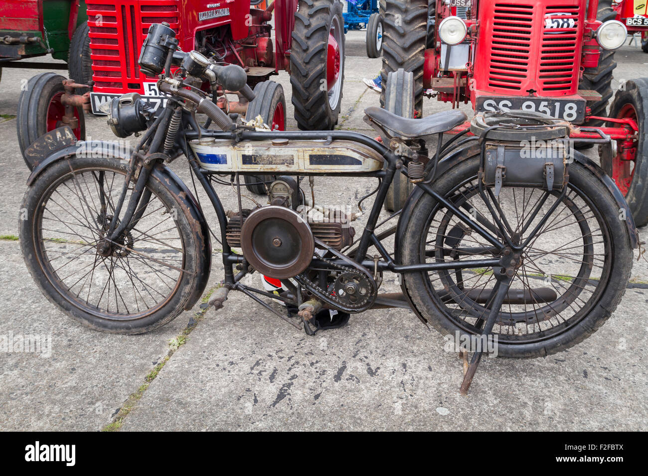 Vintage Douglas Motorrad auf dem Display an der 2015 Haddington Show Stockfoto