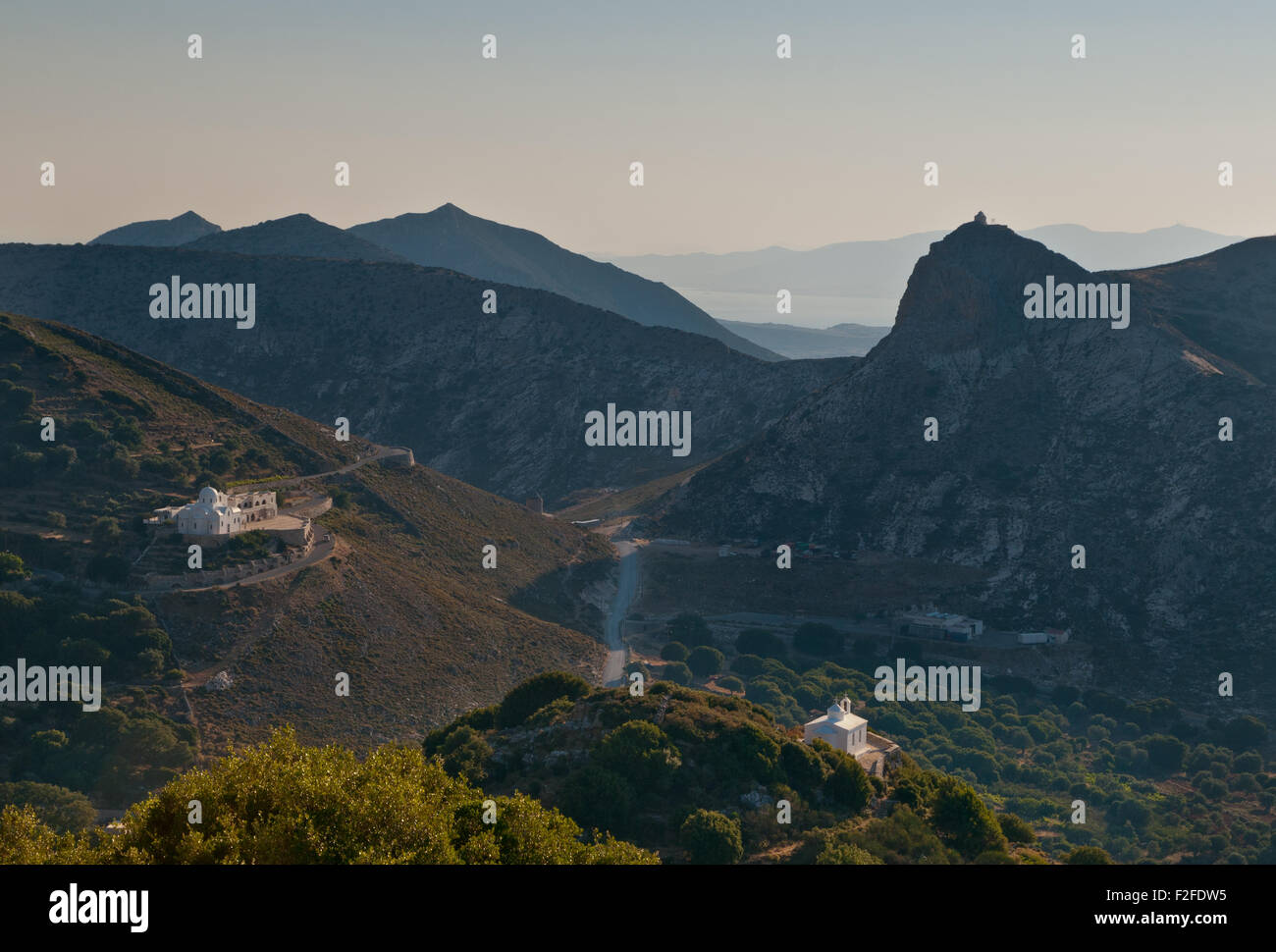 Hilltop Kapellen, Berge der griechischen Insel Naxos, Cyclades Stockfoto